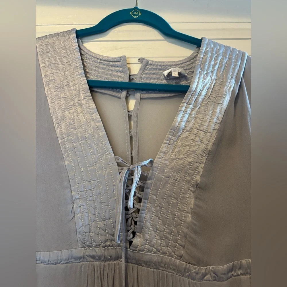 Anthropologie Ghost London Pale Blue Dress with Bell Sleeves - Picture 11 of 12